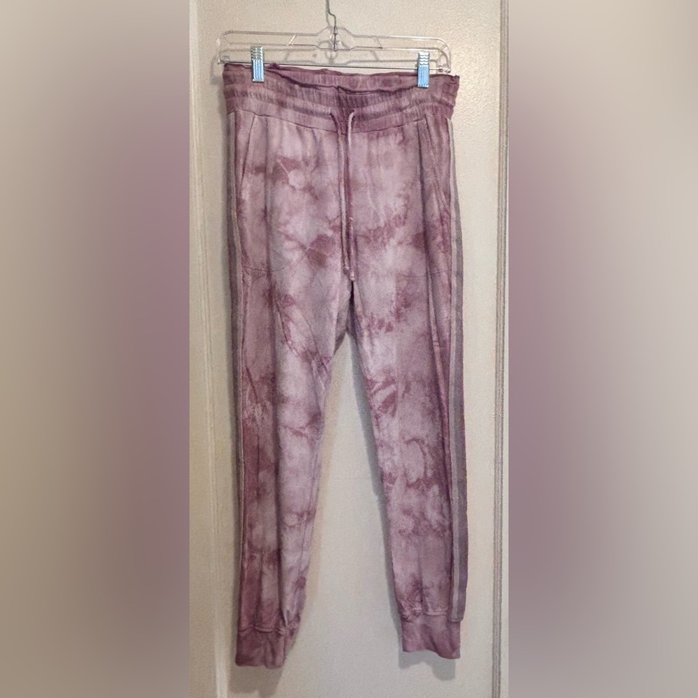 Johnny Was Calme Tie Dye Jogger Pants Size S Purple Boho Lounge Sweatpants